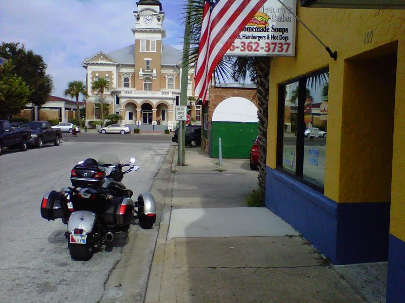 My spyder parked on front of my Sub Shop in Live Oak, Florida