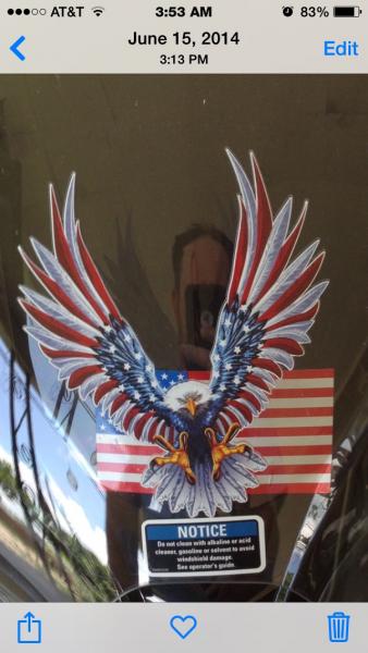 My windshield fave , note the flag behind eagle is on cowling.