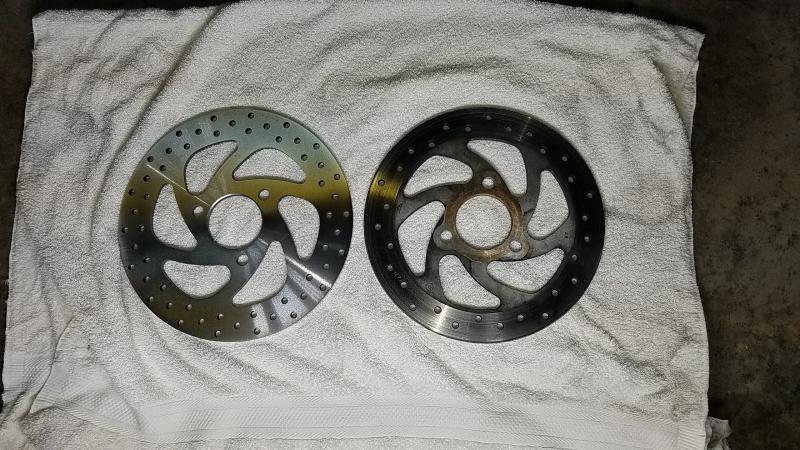 New EBC rotor compared to old rotor
EBC has more cooling holes