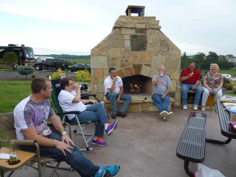 new friends hanging out for dinner after a fun ride around TN