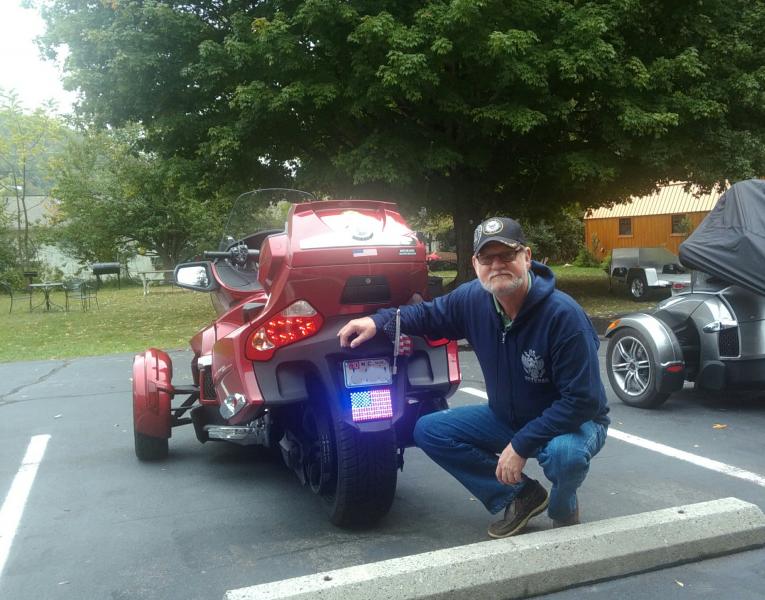 New LED flag installed by rally concessioner.