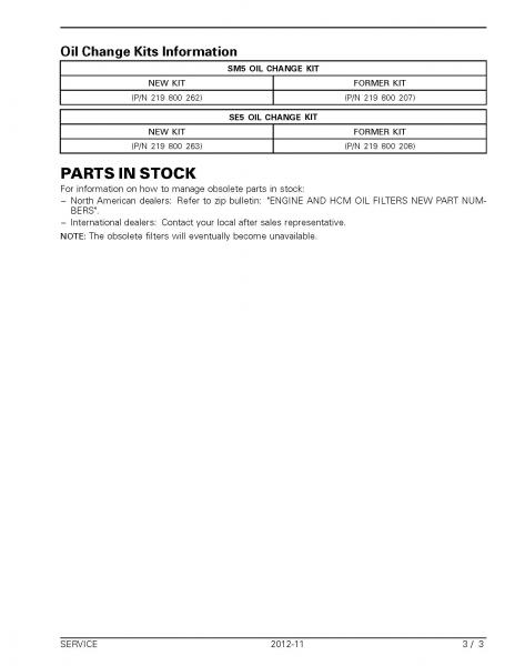New Oil Filter Information a Page 3