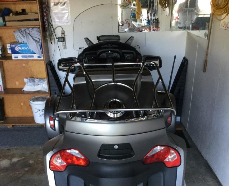 New show chrome rear rack. June 2016, 12 months on the road and 30,000 km.