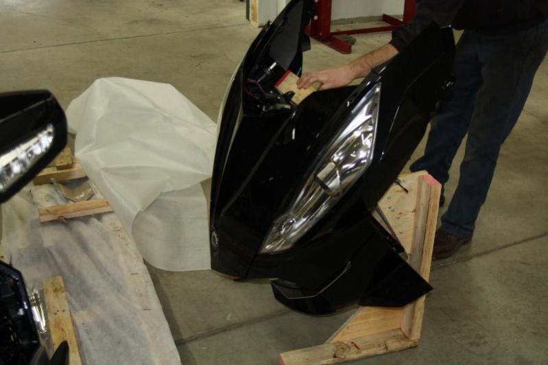 Nose assembly after being removed from crate base.