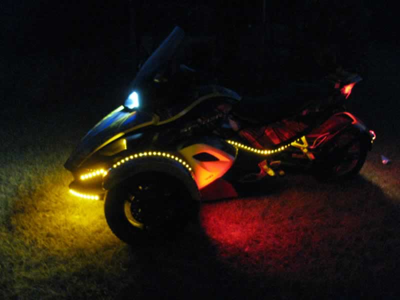 Nose cone, ground effects, fog light rings, fender tips, TricFenderz, Side Markers, headlight rings, and ESI Day Runners with LED Mud Flaps