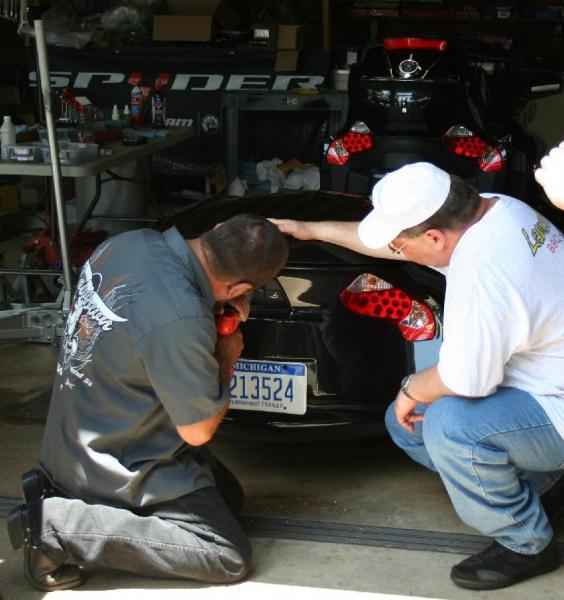 Now it's in Lamont's garage - power tools to the rescue!