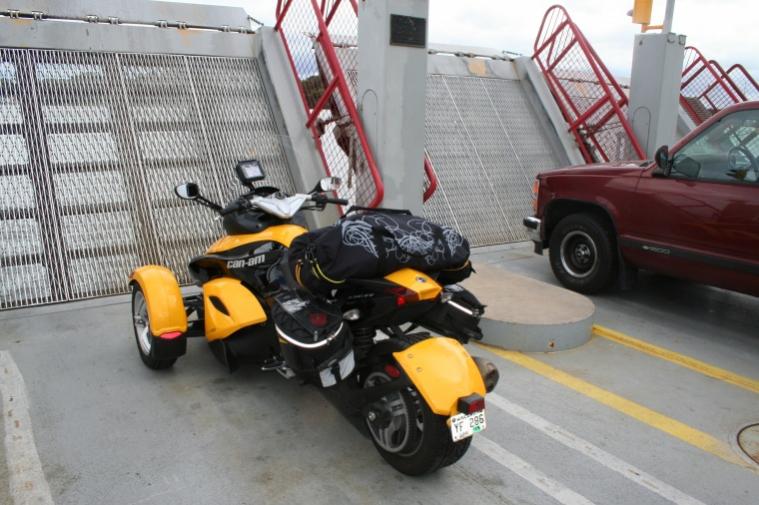 On board the first position lane 3 crossing the Wisconsin River