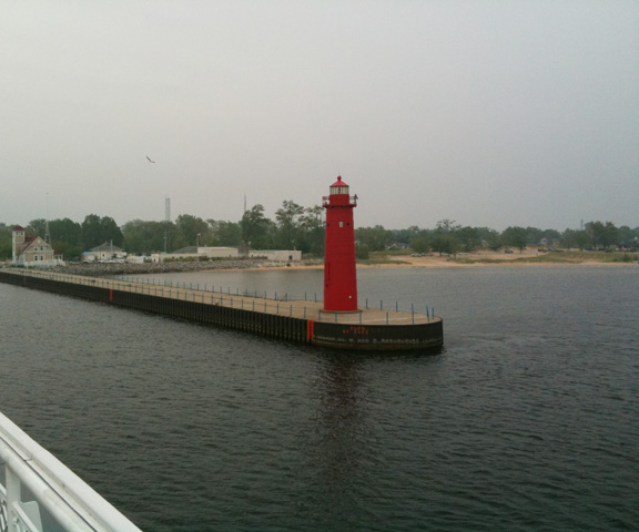 On the ship coming into Muskegon after crossing Lake Michigan.
