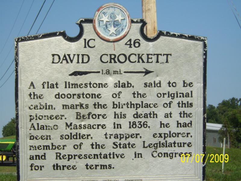 On the way to the Davy Crockett park.