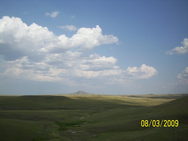 One side of the road.