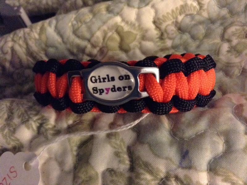 Orange and Black Girls on Spyders bracelet :)