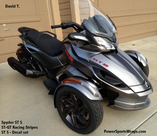 Our customer asked us to custom produce his ST S decal for him.  He also purchased and applied our ST-GT racing stripes in Carbon Fiber.