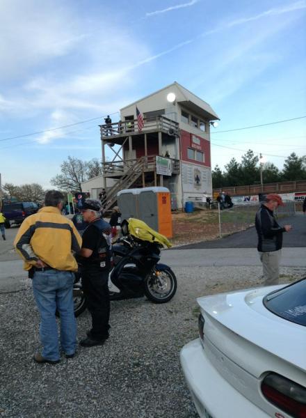 Out at the drag strip.