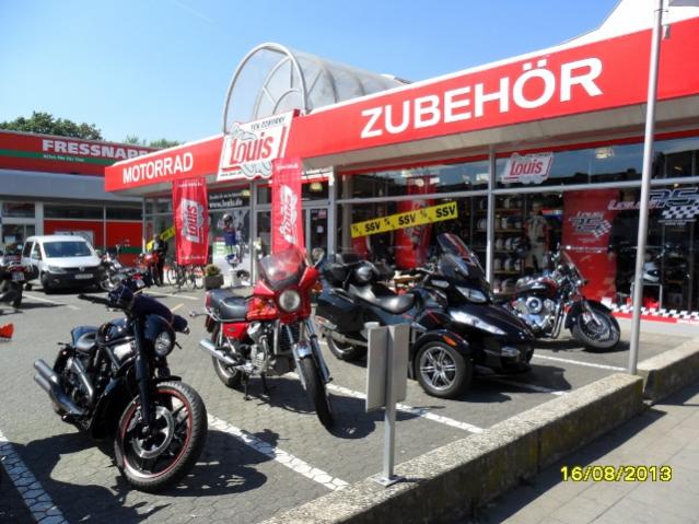 Outside a Motorcycle Accessories Shop in Germany