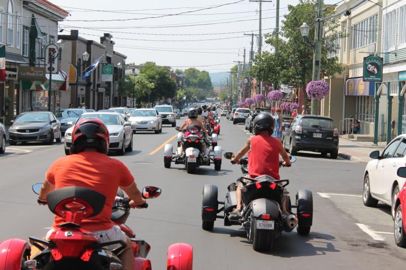Parade:  Down town in Magog