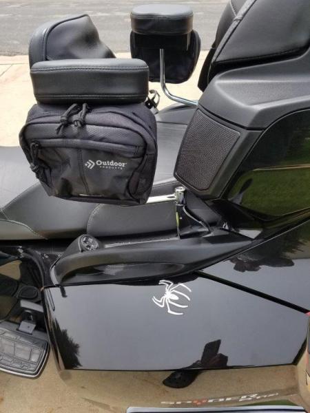 passenger arm rest with my $7.00 storage pouchs