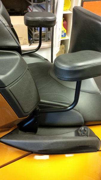 Passenger armrests from Cruiser Customizing. Com  Was purchased as chrome, had to powder coat it black