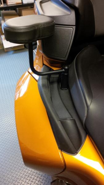 Passenger armrests from Cruiser Customizing. Com  Was purchased as chrome, had to powder coat it black