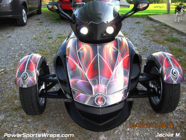 Pastel Lights pre-cut wrap kit available for the RS / RSS and ST model Spyders.   ORDER: 814-838-6377  Email: Pete@powersportswraps.com