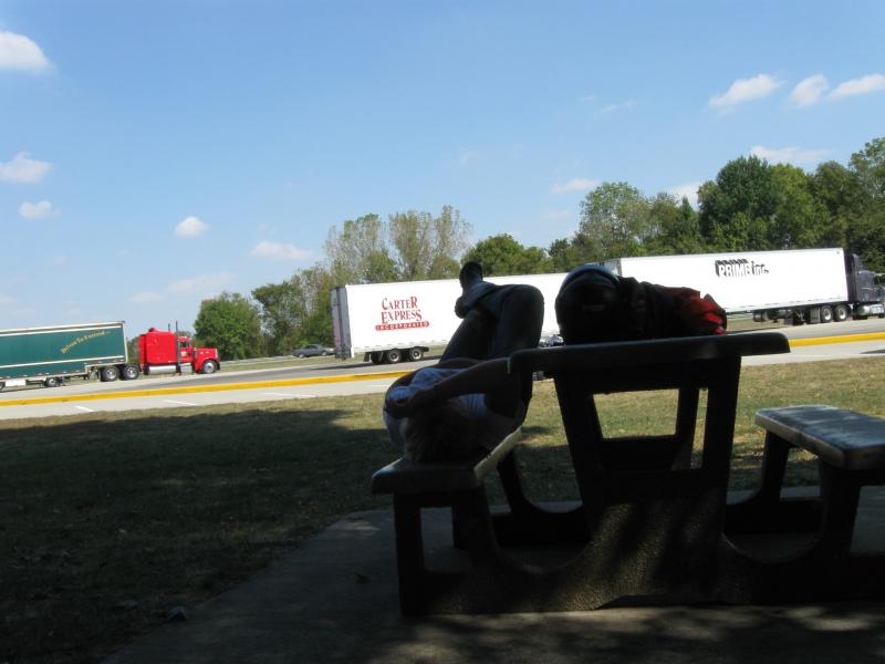 Paula resting in the shade