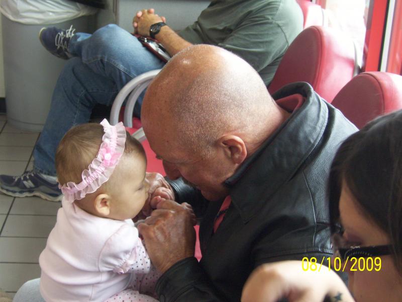 PawPaw Dudley bonding with Elysia.