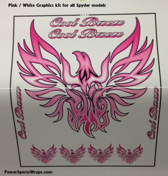 Phoenix Pink / White no available for your Spyder.  To Order your Kit call: 814-838-6377 Email: pete@powersportswraps.com