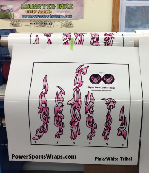 Phoenix tribal for- saddle bags, fenders, and more.. Pink/ White colors now available.  814-838-6377