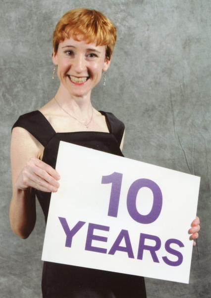 Picture of me this year celebrating my 10 year anniversary at Carondelet Health Network!