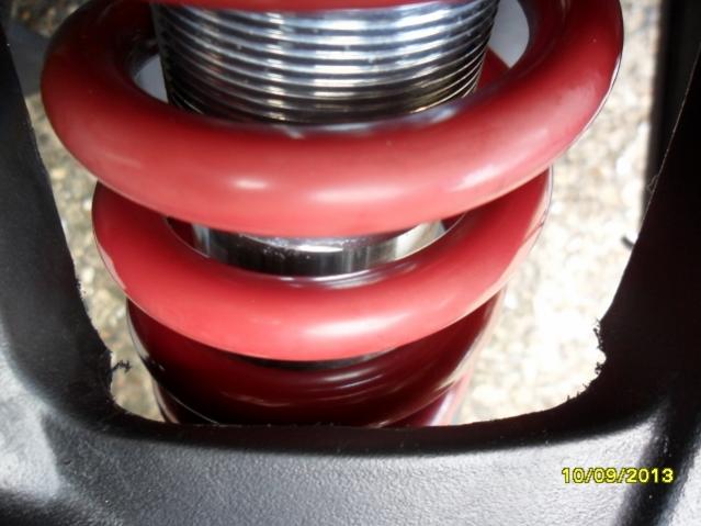 Picture showing how much of the A frame was removed to give room for the Elka shock