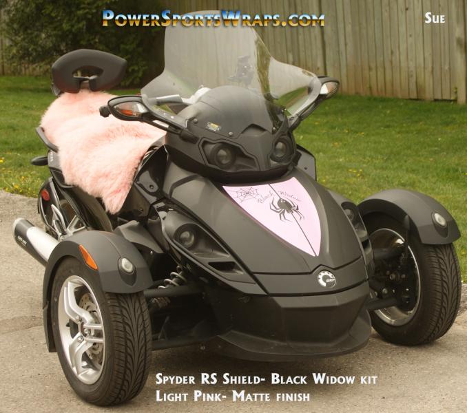 Pink Black widow RS shield: PowerSportsWraps.com 
814-838-6377
