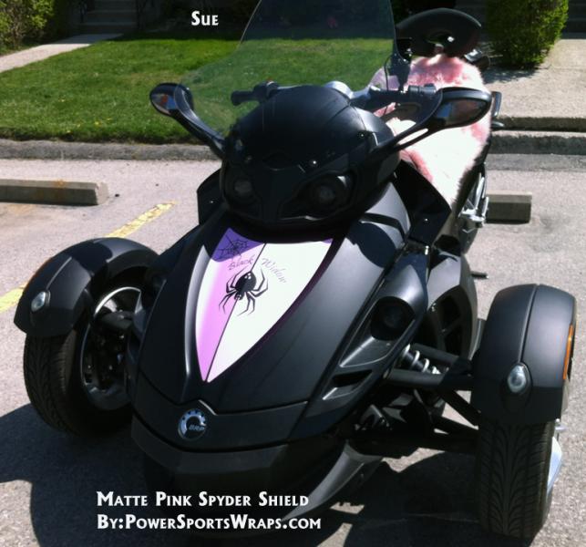 Pink Black widow RS shield : This one was custom created to meet the customers request for Light Pink.