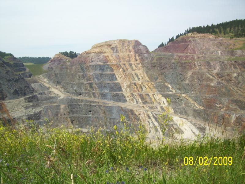 Pit, mineral intrusion there in the center.