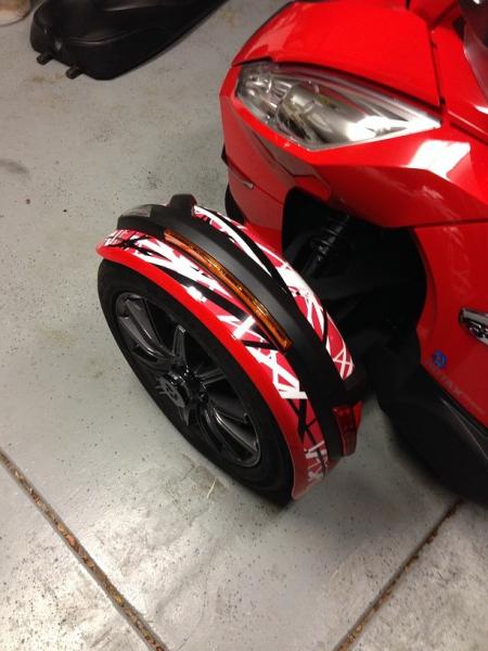 Plasti-Dipped fender cover