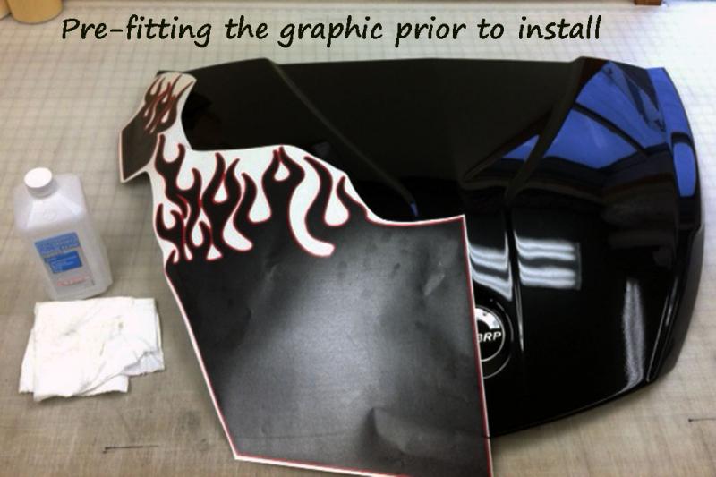 Pre-fitting the Rt622 trunk flame for installation. Use 70% Alcohol and paper towel to prep the surface prior to install.