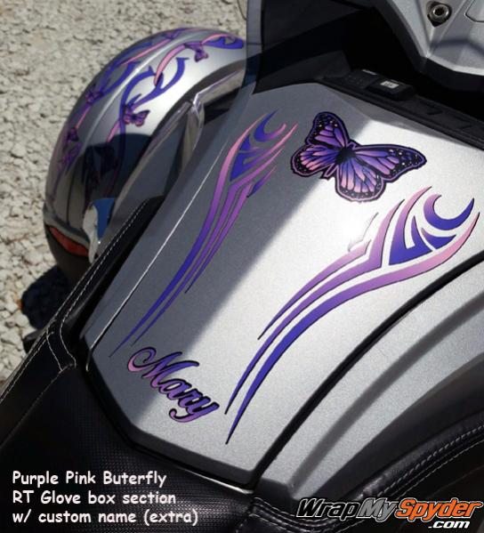 Purple Pink Butterfly glove box w/ extra text