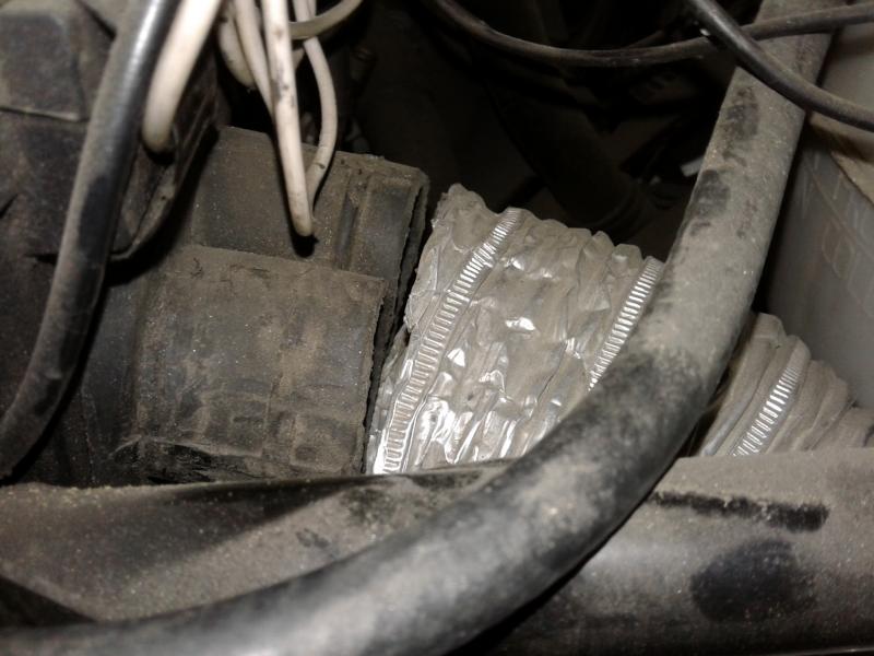 putting on the ... 3" aluminum tube ( which is used to duct Air from your laundry dryer ) it connects to the right side panel OEM air duct