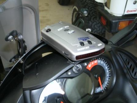 Radar detecor mounted