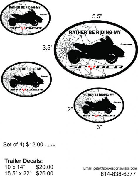 Rather be riding my Spyder Decal set.