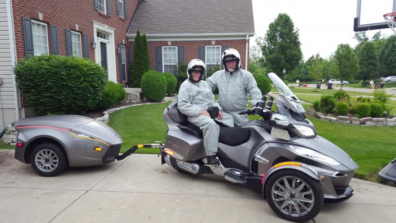 Ready for a rain run home. Last day of Natchez Trace trip in May 2017.