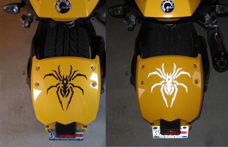 Rear decal (reflective black) - with and w/o flash