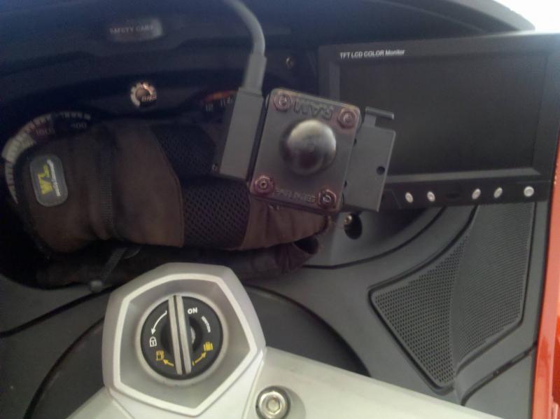 Rear View of Empty Garmin Cradle hanging from power cable