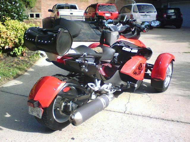 RearView,  The "saggy" bag was a leftover from my Harley Heritage Softail Classic.  Think I'm going to get rid of it and purchase the Bikers Friend ba