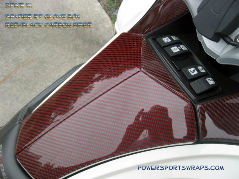 Red/Black Carbon Fiber 3 piece glove box.  This is an extension of our standard 12 piece RT Dash kit.  These 3 pieces are sold as an option.  814-838-