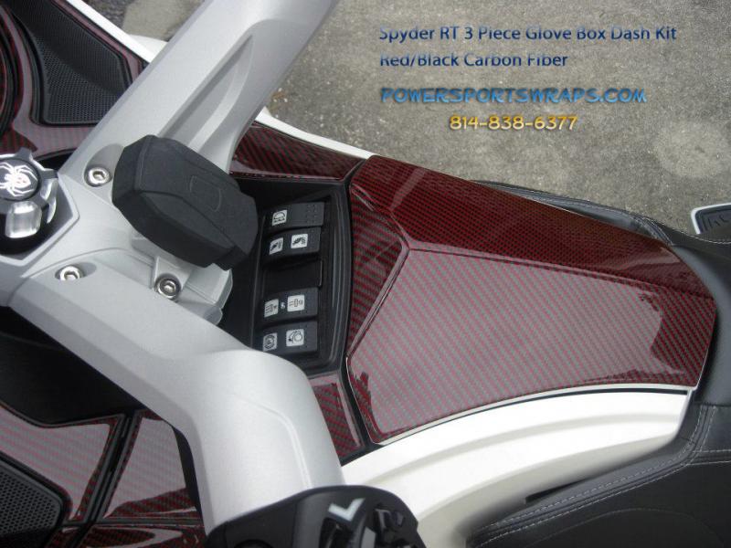 Red/Black Carbon Fiber glove box Spyder RT dash kit
