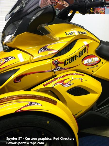 Red Checkers air-brush style graphics kit. Custom shape cut with real air-brush style detailing. Email: pete@powersportswraps.com