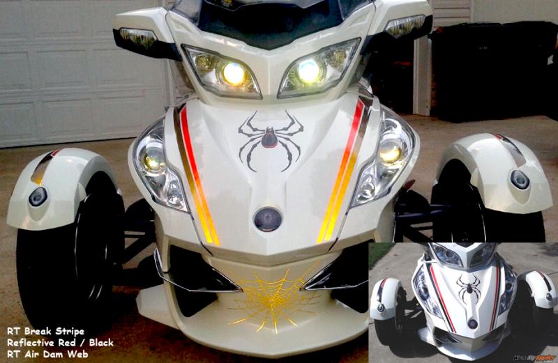 Reflective Break Stripe kit- Reflective Red / Black with Bellerdine spider