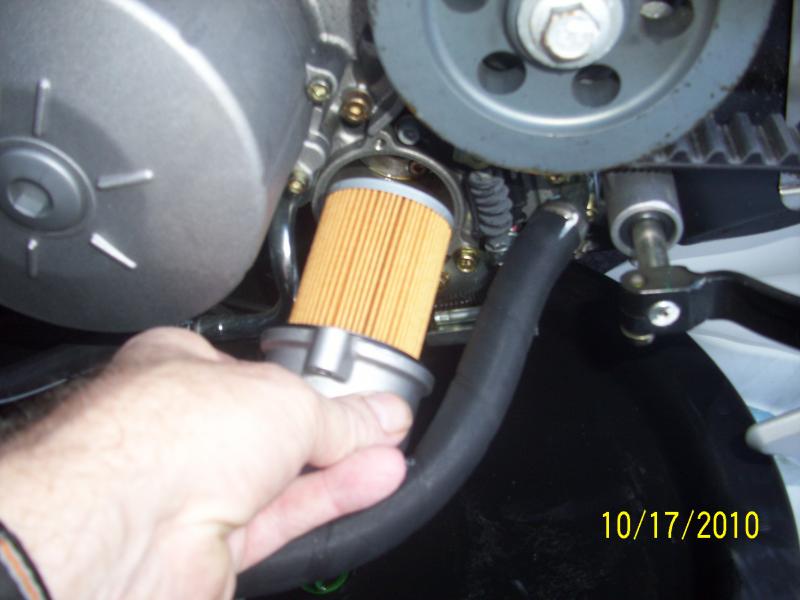 Remember that the filter has an assigned direction. If its put in backwards your engine will be starved for oil.