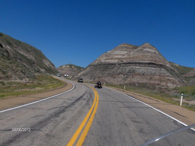Riding through the 'badlands' of Alberta
