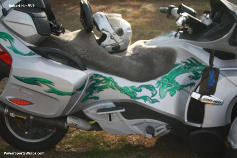 Right side Dragon graphics produced for the Spyder RT by PowerSportsWraps.com 814-838-6377