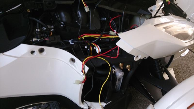 Right side view showing the new wirings